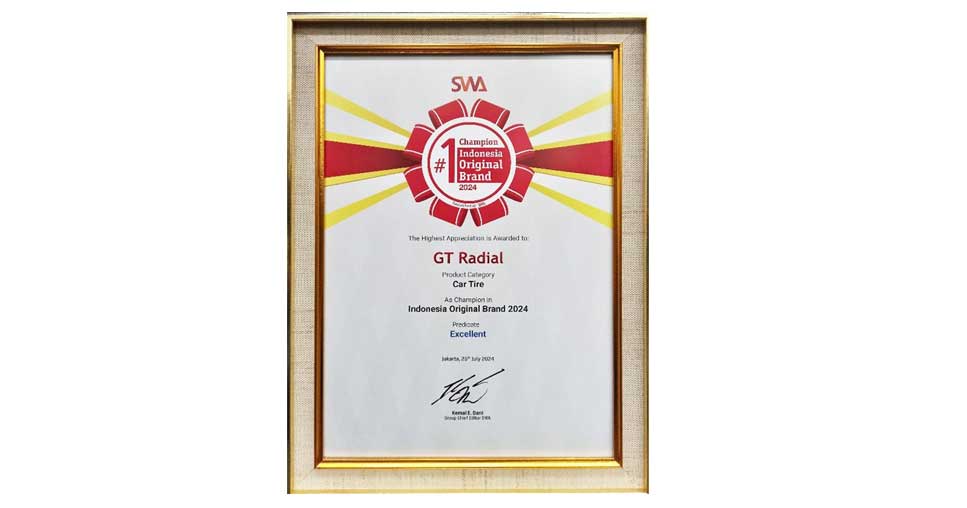 GT Radial meraih penghargaan Indonesia Original Brand Award 2024